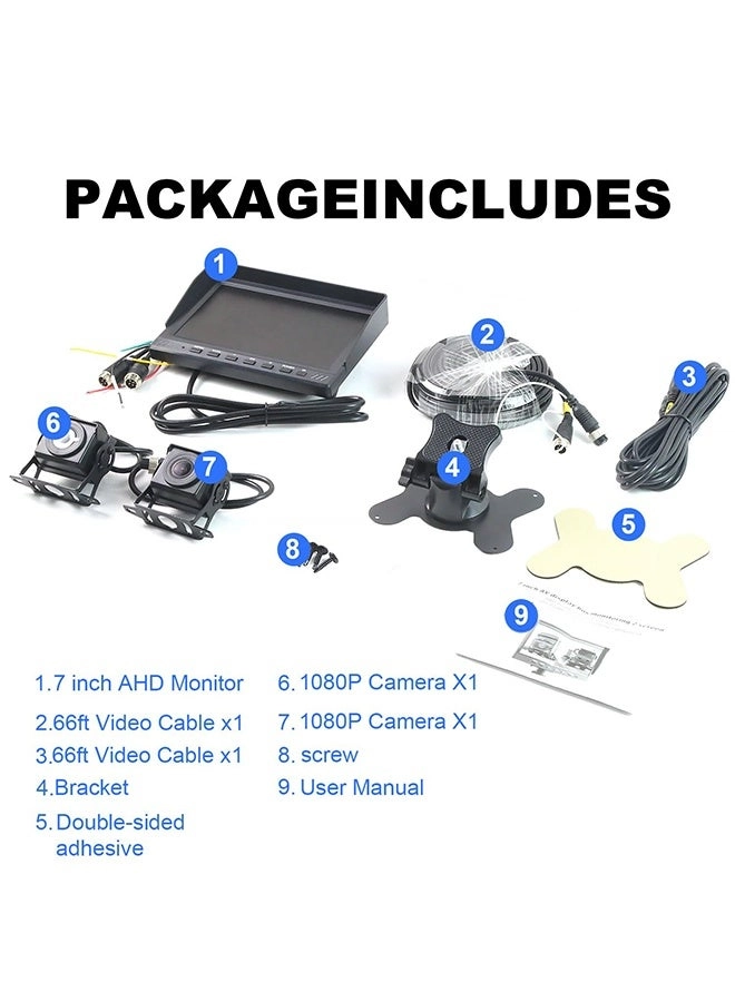 Dual Backup Camera System - Night vision wired 1080P