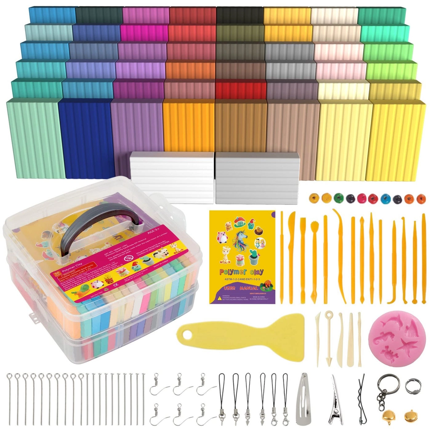 Polymer Clay - soft polymer clay 1344g 50pcs.