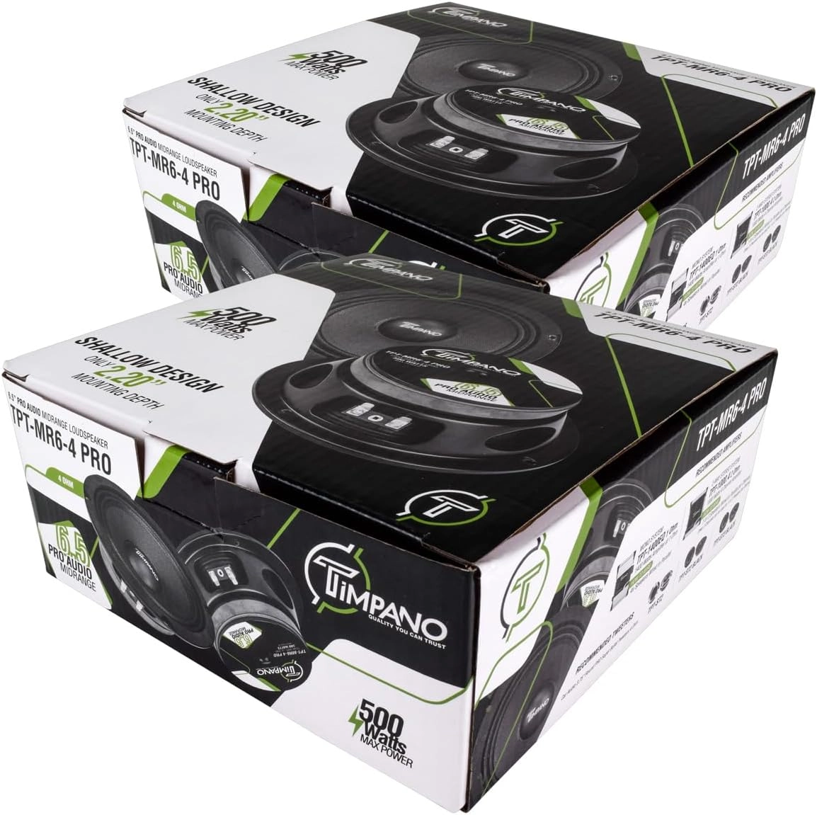 6.5 Inch Shallow Midrange Speaker - 500W Bundle