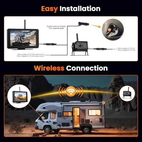 Digital Reversing Camera Kit - Night vision wireless 720P