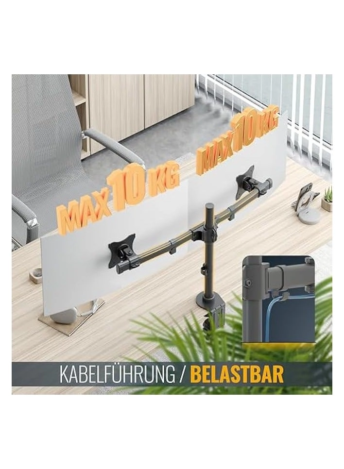 Dual Monitor Stand - 32 inch 75mm x 75mm 100mm x 100mm