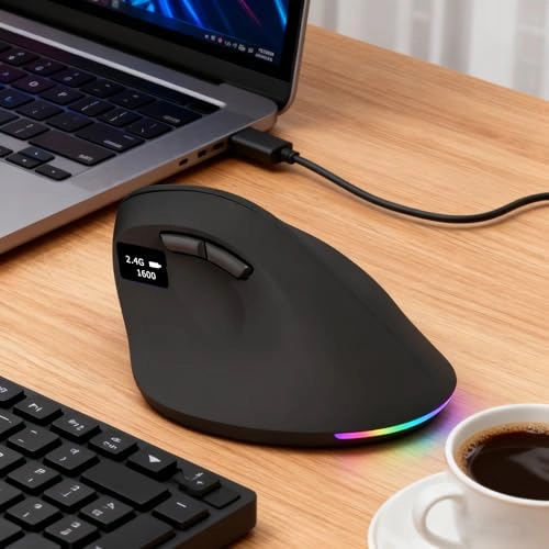 Vertical Ergonomic Optical Mouse - Bluetooth Wi-Fi