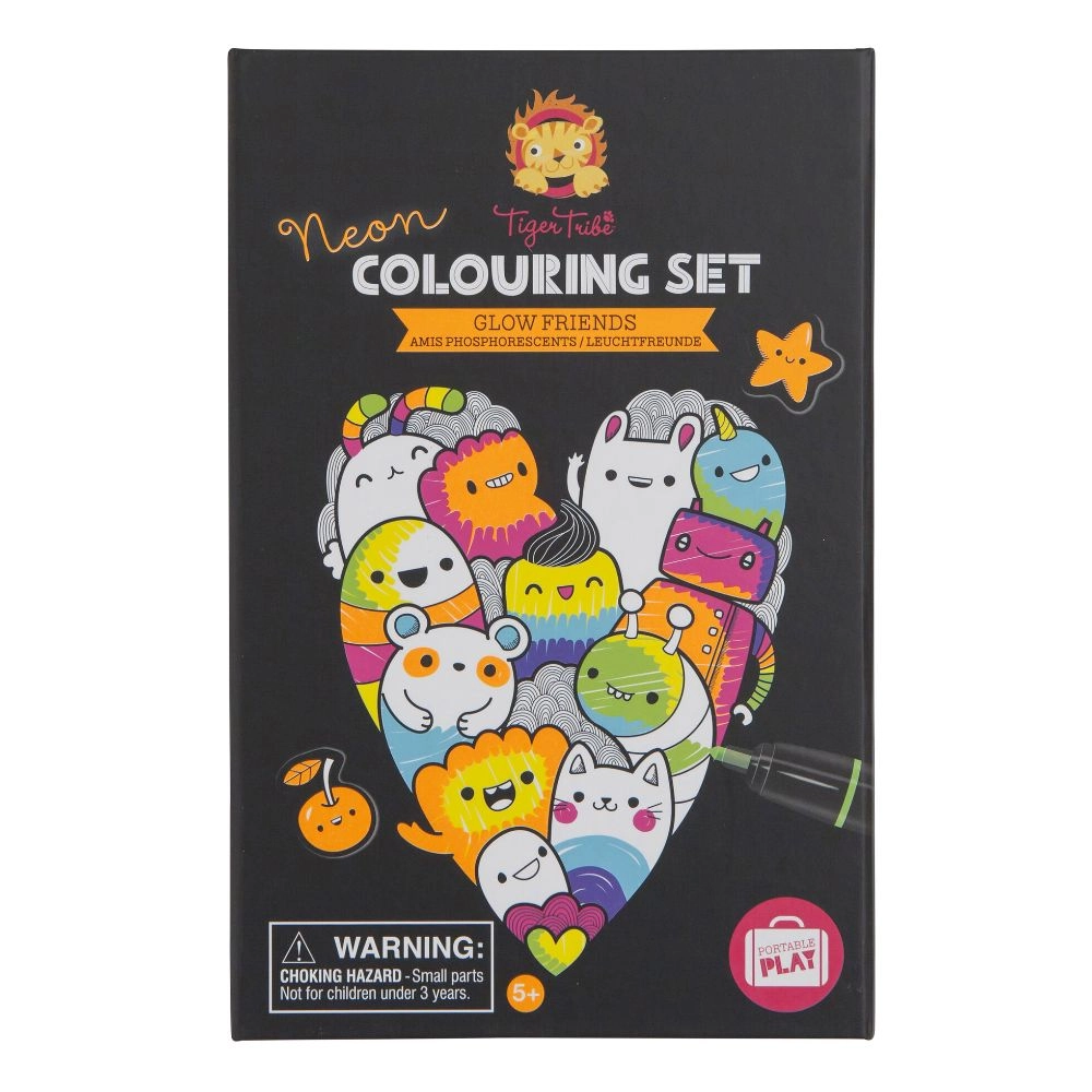 Tiger Tribe Glow Friends Neon Colouring Set - 5+ years