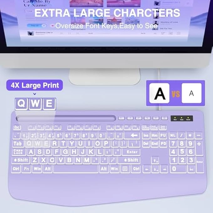 LARGE PRINT BACKLIT KEYBOARD