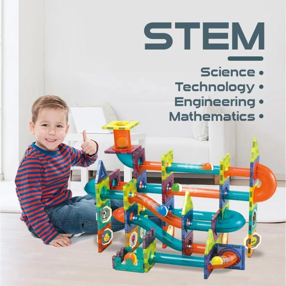 Magnetic Block and Marble Run Set - 40pcs