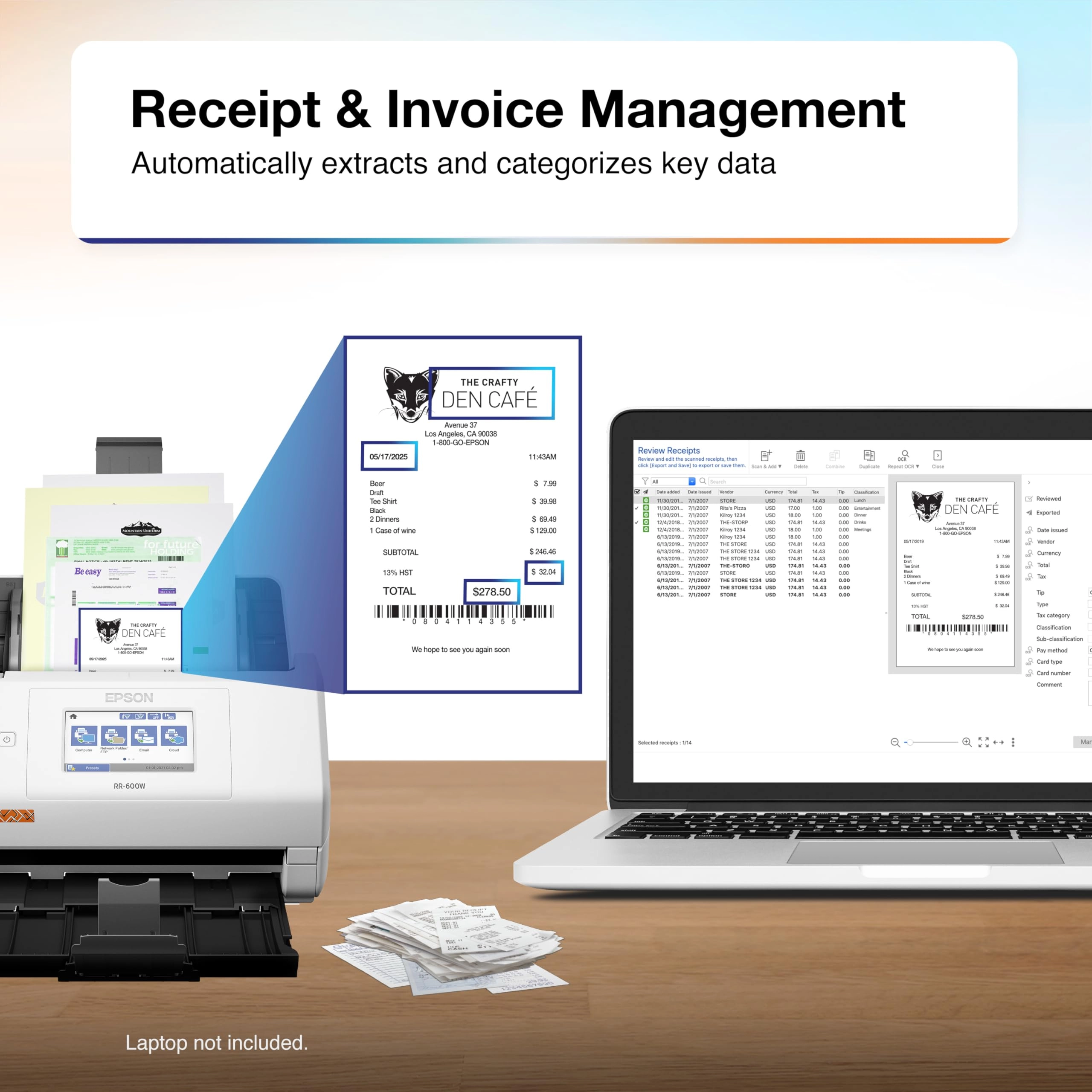 RapidReceipt RR-600W - USB Wi-Fi
