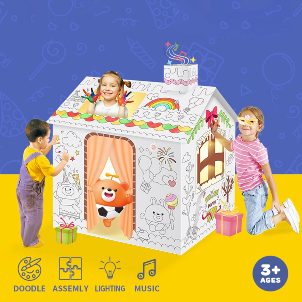 DIY Doodle Colouring Kit - Happy Birthday House - 6 vibrant sketch pens