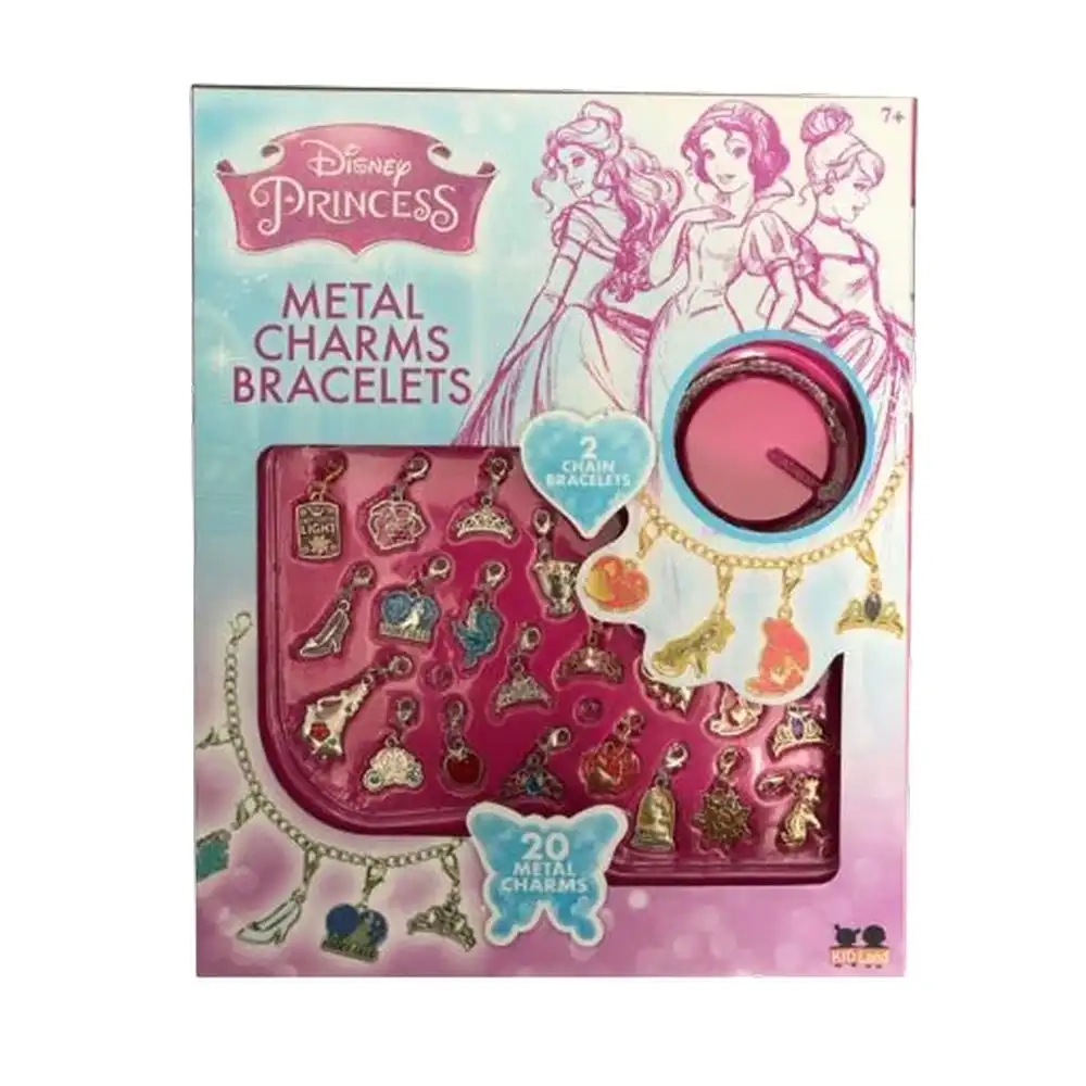 Disney Metal Charms Bracelet Craft Kit - 20 charms Gold & Silver bracelets