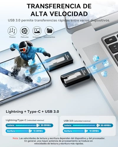 USB Stick - USB 3.0 Lightning Micro-USB USB-C 256GB