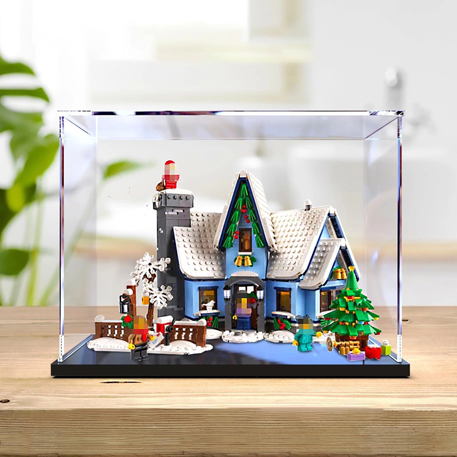 China LEGO Acrylic Display Case (10293) - Dust-Proof Protective Case Black Base 35x20x25 cm