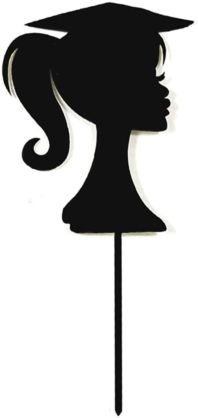 Party Time Trading LLC Graduation Cake Topper - Black Girl Acrylic