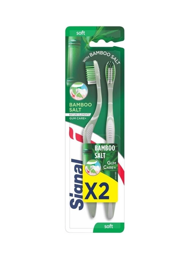 Bamboo Salt Gum Care+ Soft Toothbrush - Soft 2-Piece Pack