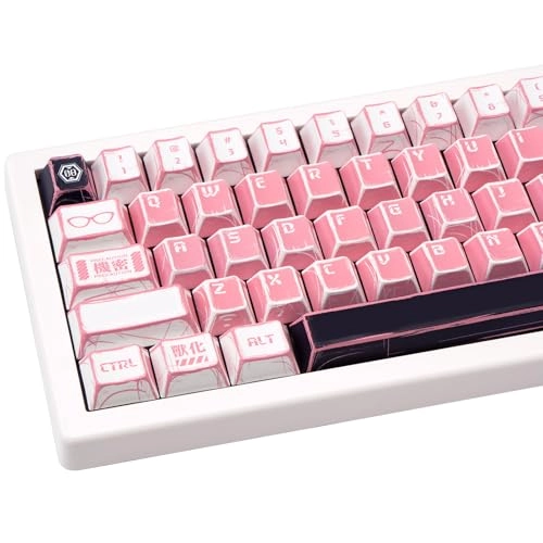 150-Key Black and White Manga PBT Keycaps - ANSI ISO Keycap Puller