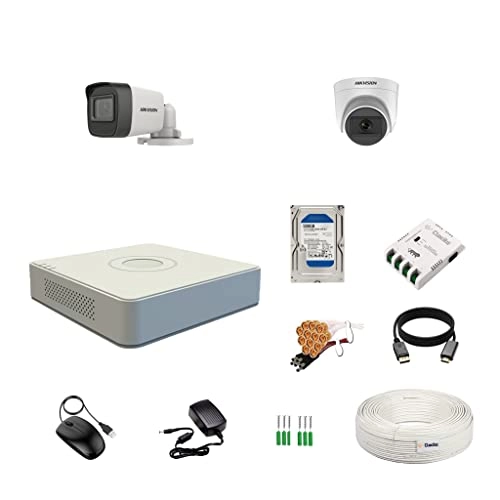 Turbo HD DVR - 4 channels + Outdoor Dual Light Camera - 2 MP + HDD - 500 GB + Power Supply + Cable + BNC/DC Set