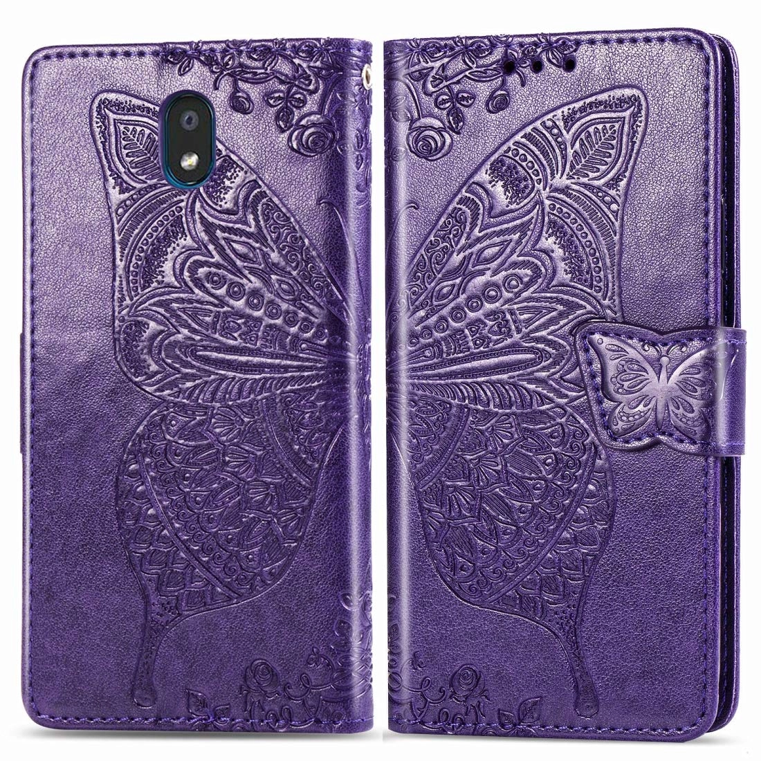 Butterfly Love Flower Embossed Horizontal Flip Leather Case for LG K30 2019