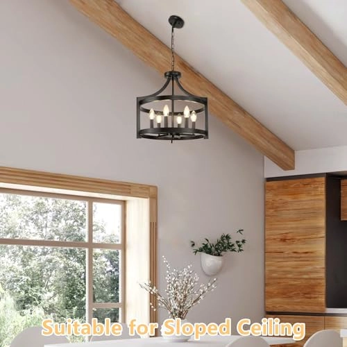 Modern Chandelier - 6 Lights Adjustable Height
