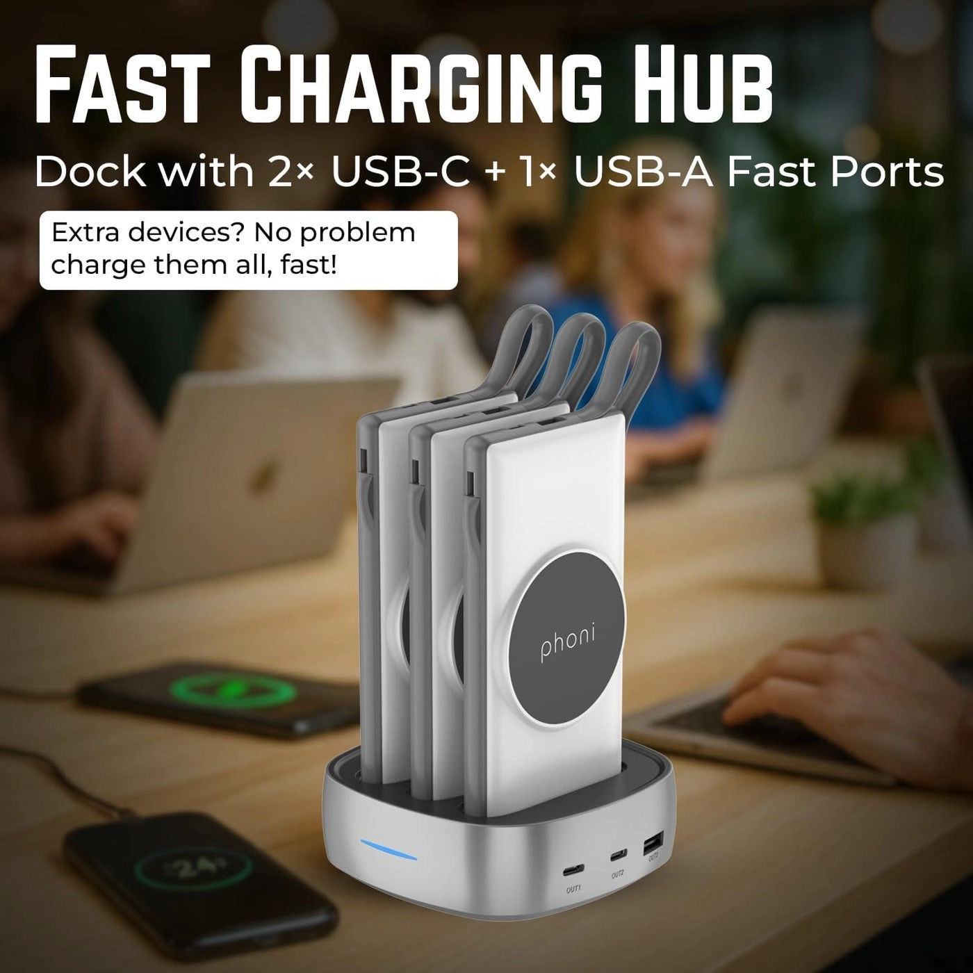 3 in 1 Magnetic Magsafe - 10000mAh 18W Fast-Charging Wireless charging