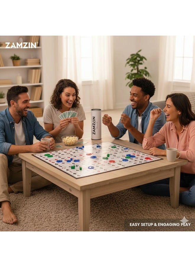 Sequence Tube Game - Large Game Mat Cards & Chips