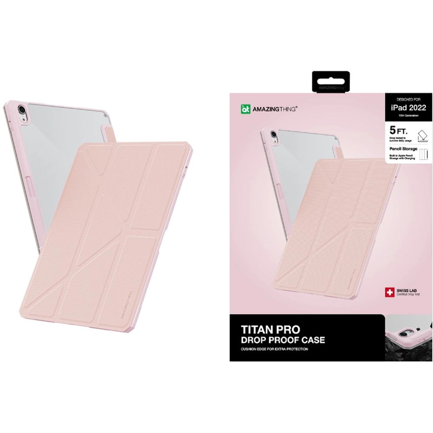 Titan Pro Folio Case with Built-in Apple Pencil Space for iPad 10.9-inch (10th Gen)