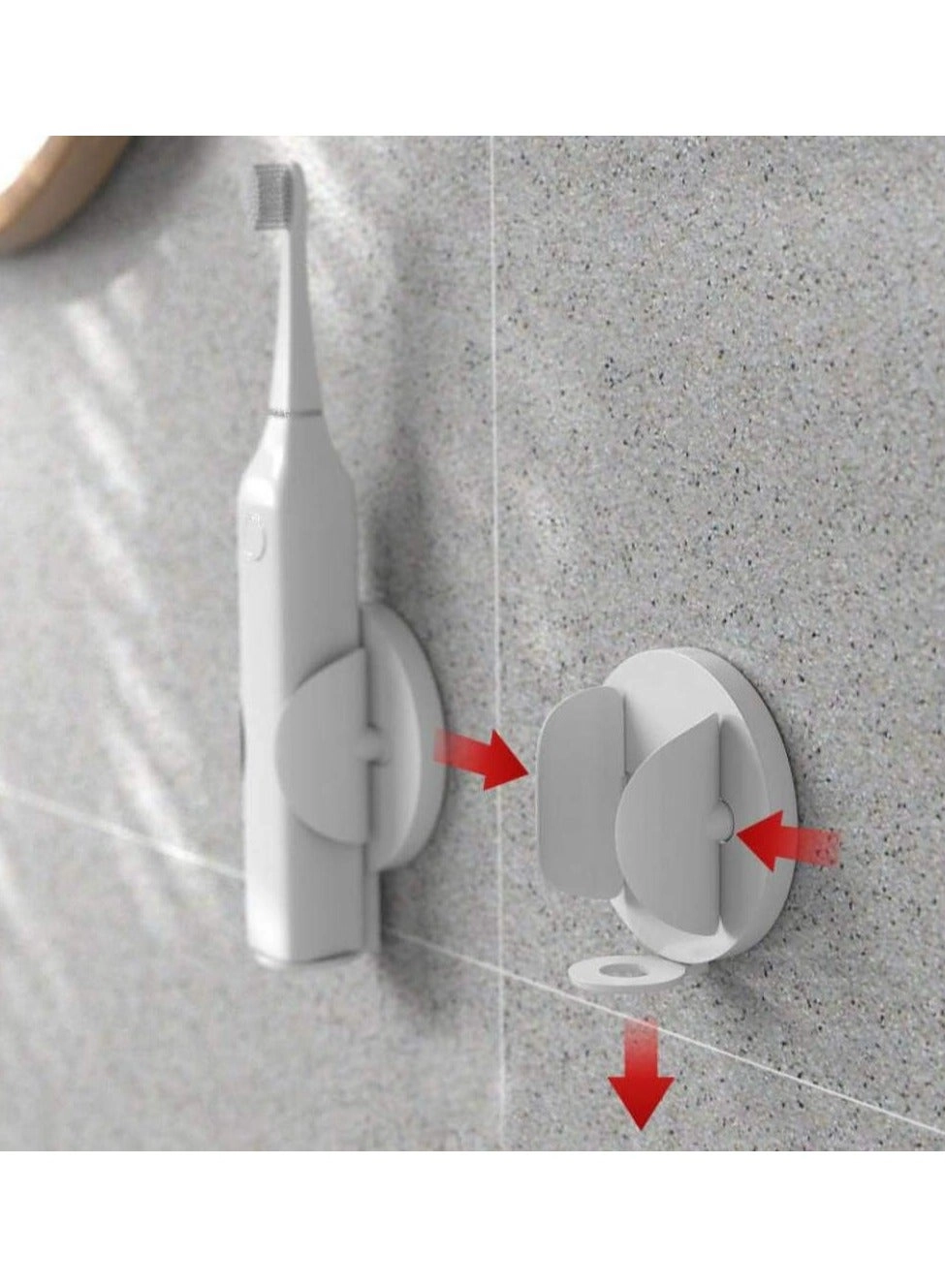 Wall-Mounted Electric Toothbrush Holder - 2pcs Auto Lock & Gravity Release