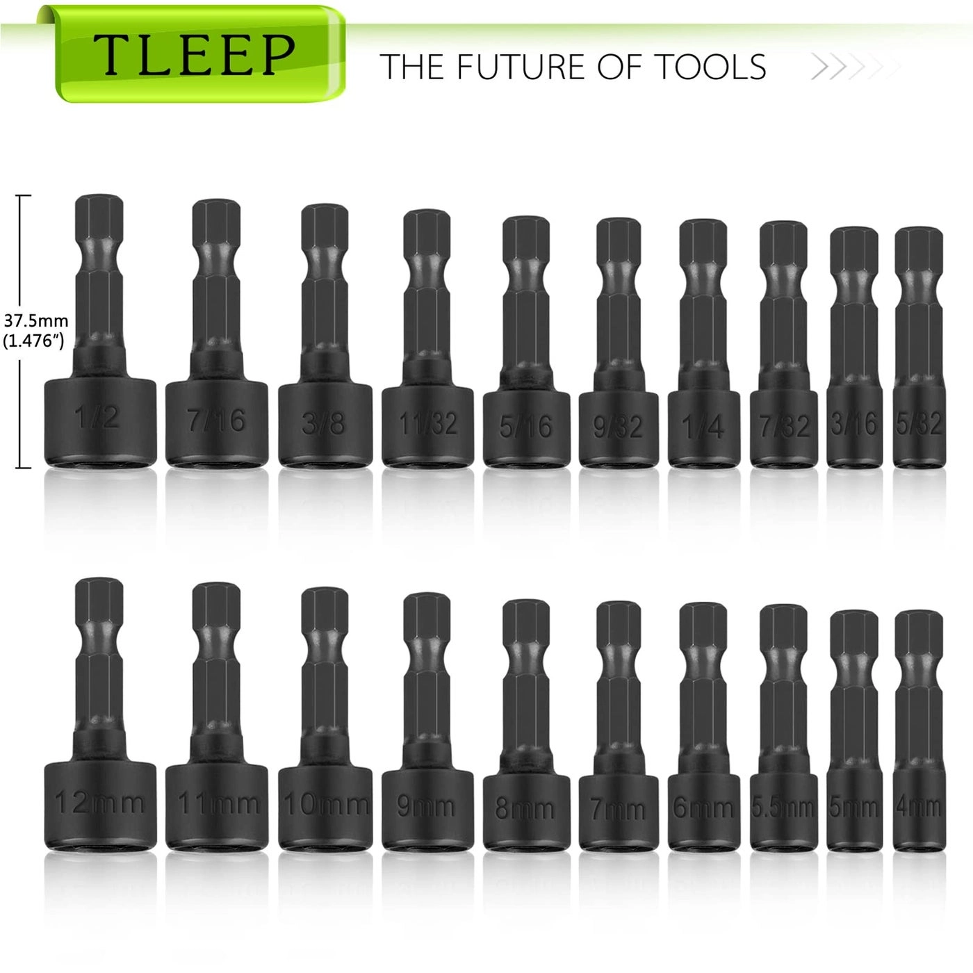 Power Nut Driver Set - 20 x SAE and Metric 1/4” Hex