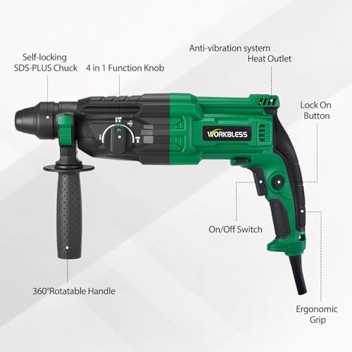 SDS-Plus Rotary Hammer Drill - 8 Amps 1"