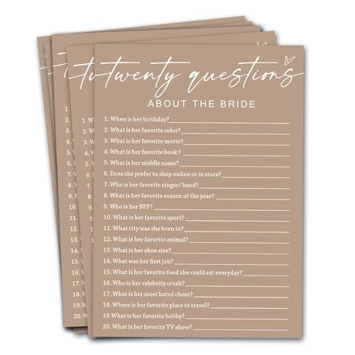 Bridal Shower Games Cards - Adult 25