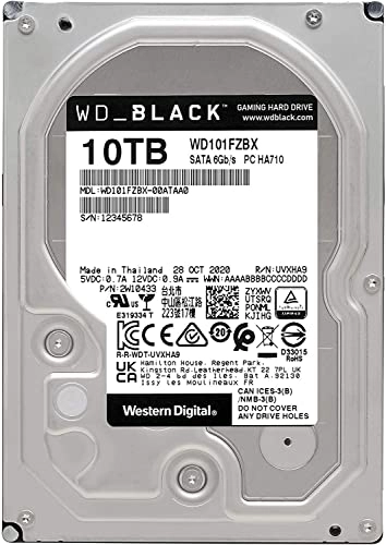 WD_BLACK 3.5" 7200rpm 256MB SATA 6Gb/s (WD101FZBX-SPATAA0) - 10TB