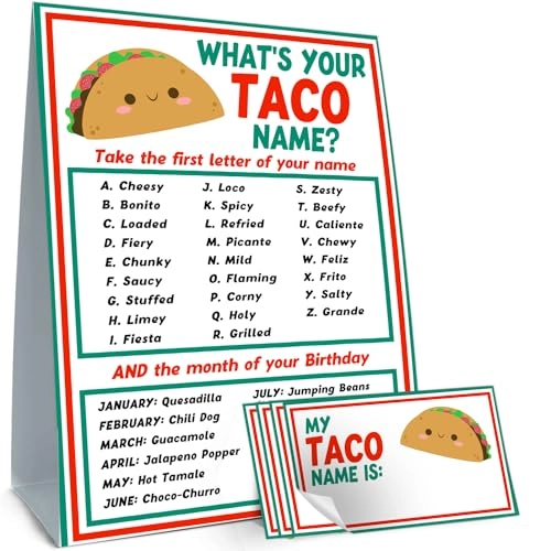 What is Your Taco Name Game - 45 pieces 20 months