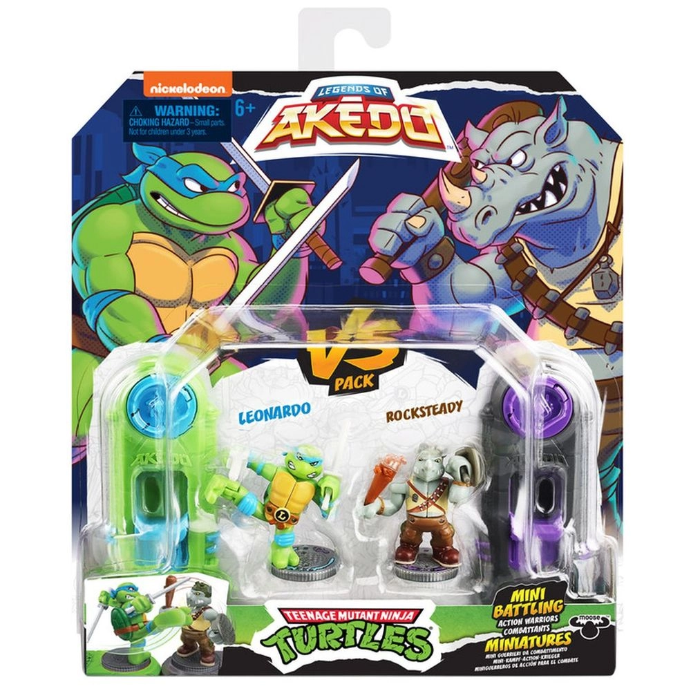 Legends Of Tmnt Mini Battling Action Warriors - Leonardo + Rocksteady (15244)