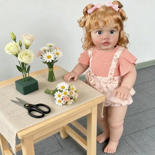 Pippa Reborn Baby Doll - 26 inch Cotton Vinyl Hand-rooted Curly Hair Ages 3+
