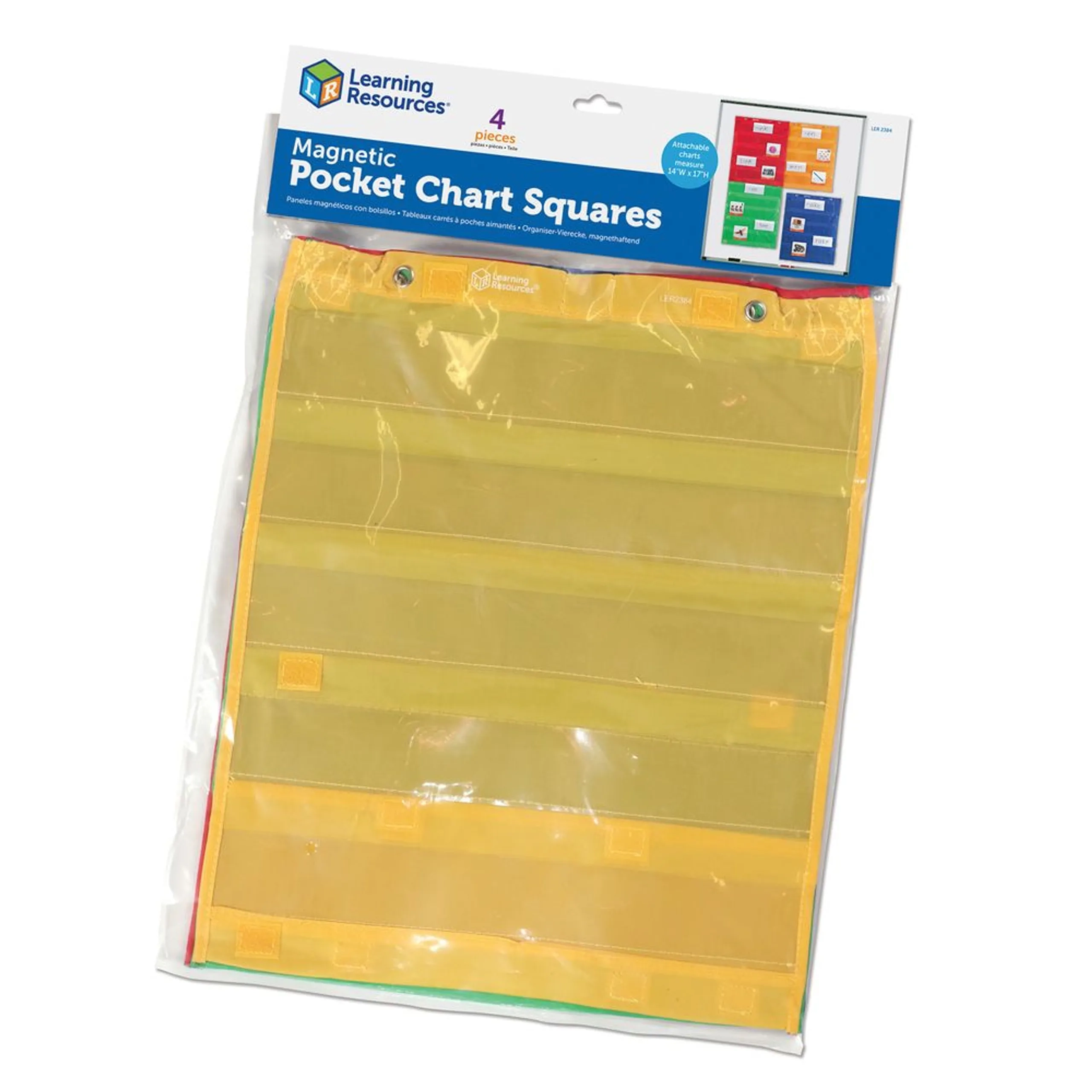 Learning Resources Magnetic Pocket Chart Squares - Suitable for 5 years and above 4 pieces