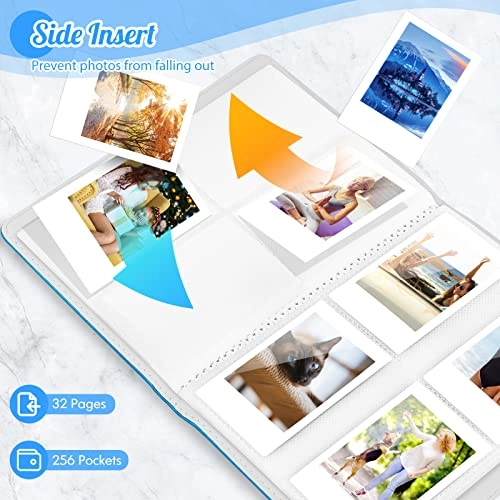 3.5x2.3" 256 Pockets PU Leather Photo Album