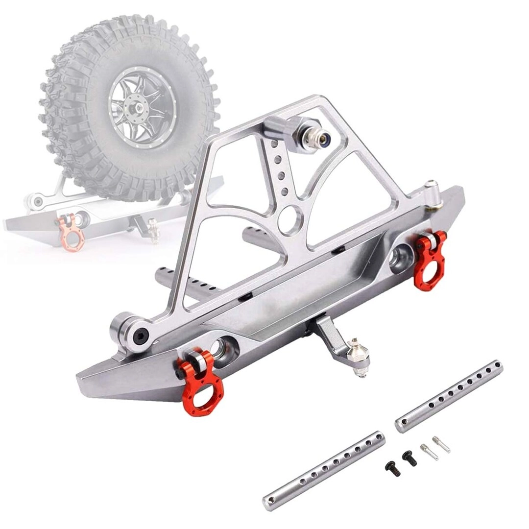 RZXYL Metal Rear Bumper with Spare Tire Carrier - 1/10 Axial SCX10 II 90046
