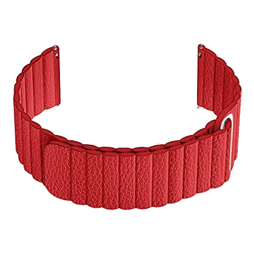22mm Magnetic Leather Loop Watch Strap for Fire Boltt Ninja Call 2 Smartwatch