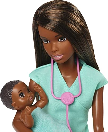 Careers Doll & Playset - Baby Doctor Brunette + Baby Doll - 2 + Furniture & Accessories - 11 piece(s) Ages 36+