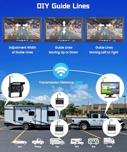 Wireless Backup Camera + IPS Display - IR Night Vision Wireless 1080P