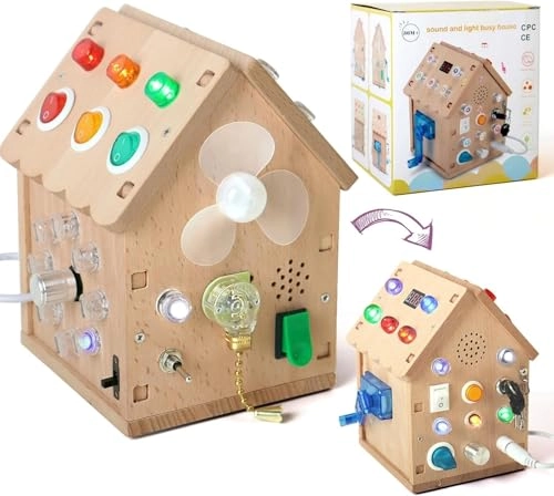 CUQUP Wooden Busy Board House