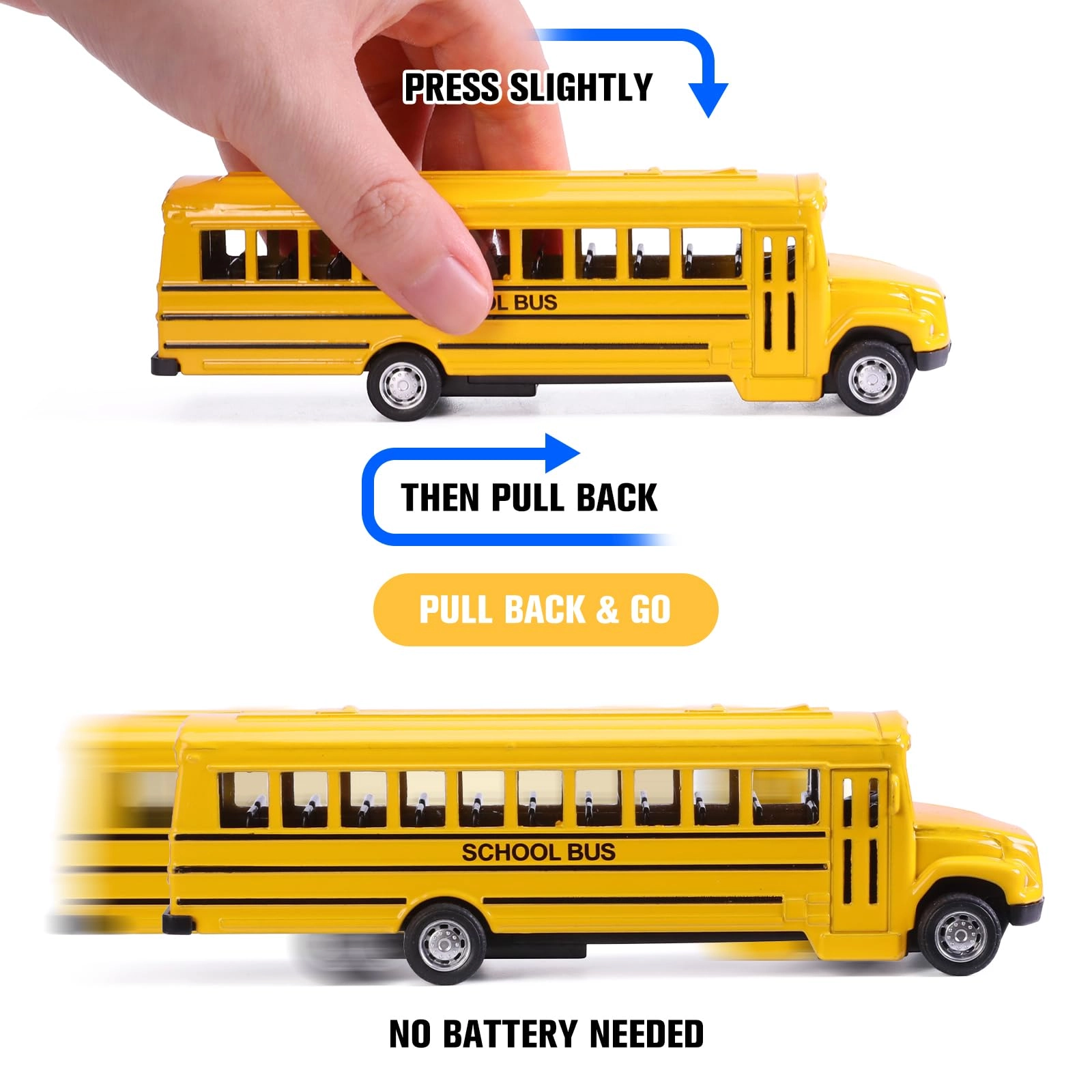 Pull Back School Bus - 2pcs