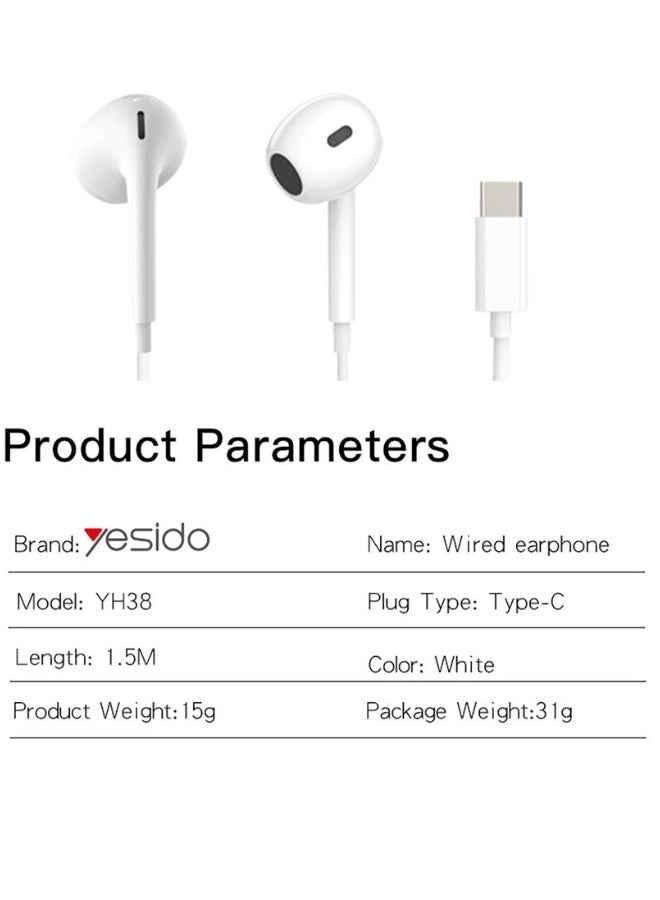 USB-C Headphones Wired Earbud