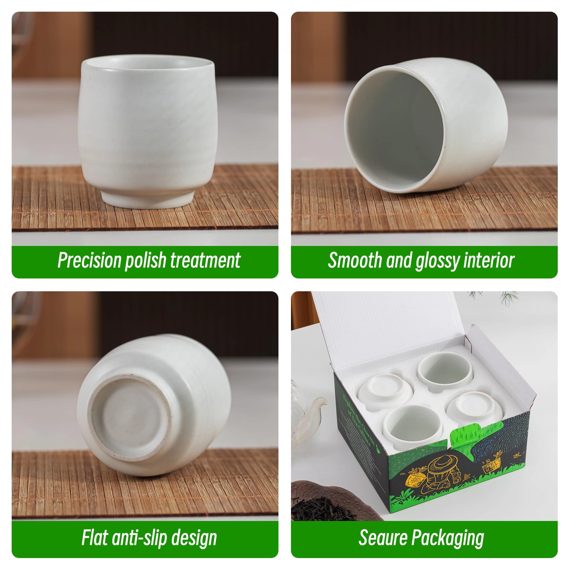 Elegant Japanese Tea Cup - 4 pcs - 175 ml