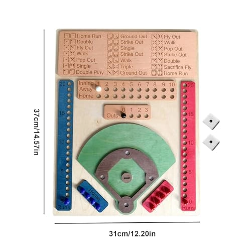Baseball Dice Game - Wooden Chessboard+beads