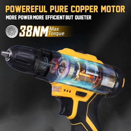 Cordless Screwdriver and Drill Machine - 2 x1.5Ah Battery