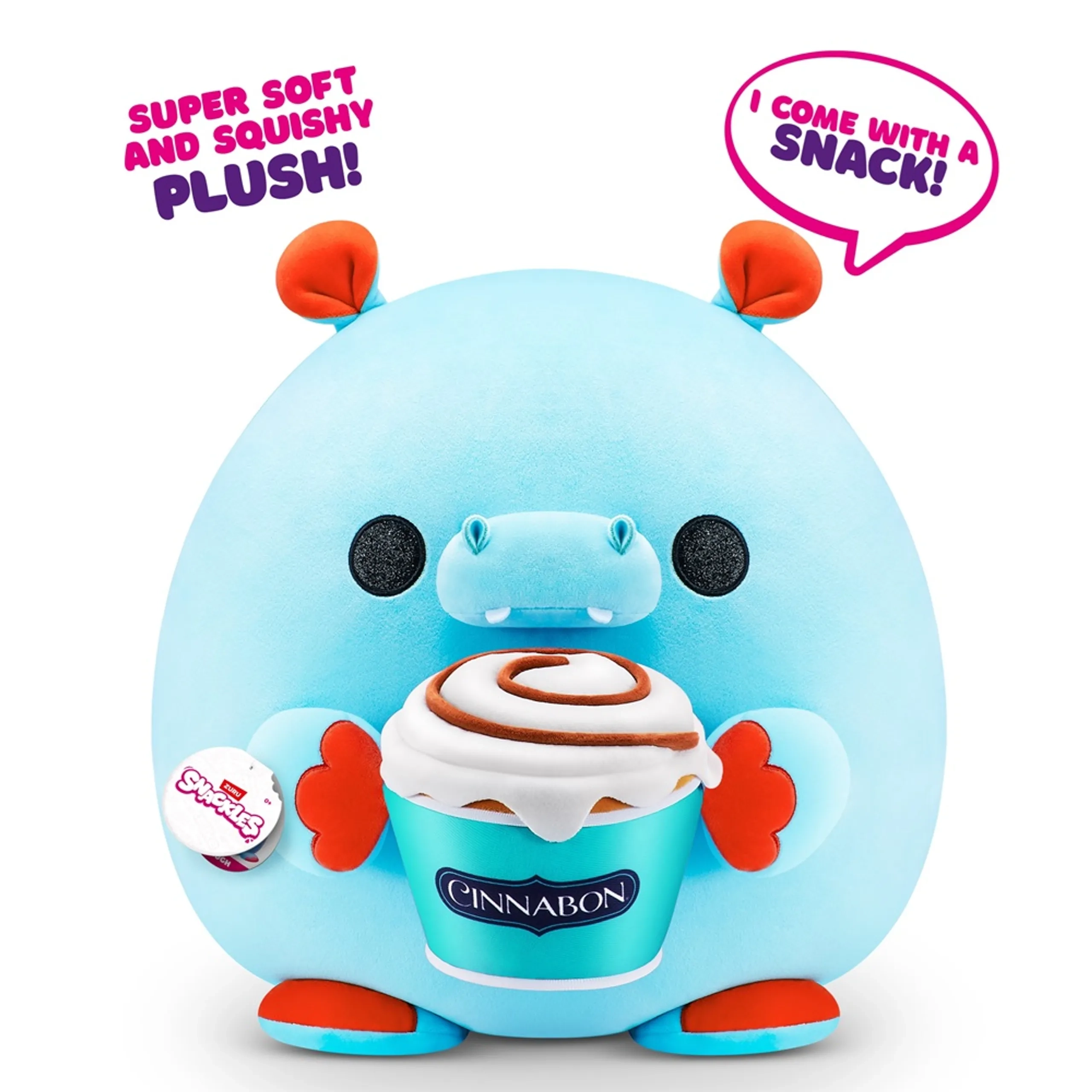 Hugh The Hippo - 35 cm Plush + Cinnabon