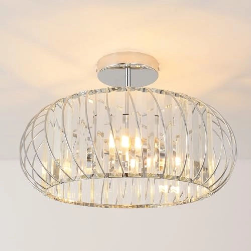 E27 Crystal Ceiling Lamp - 3 lights 36.5 cm