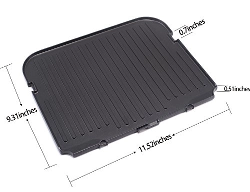 Reversible Grill/Griddle Plate - 200-Square-inch Cooking Surface