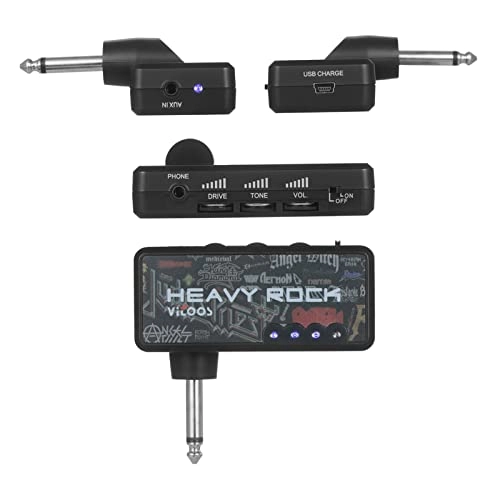 Guitar Plug Headphone Amp - Compact Portable Built-in Distortion