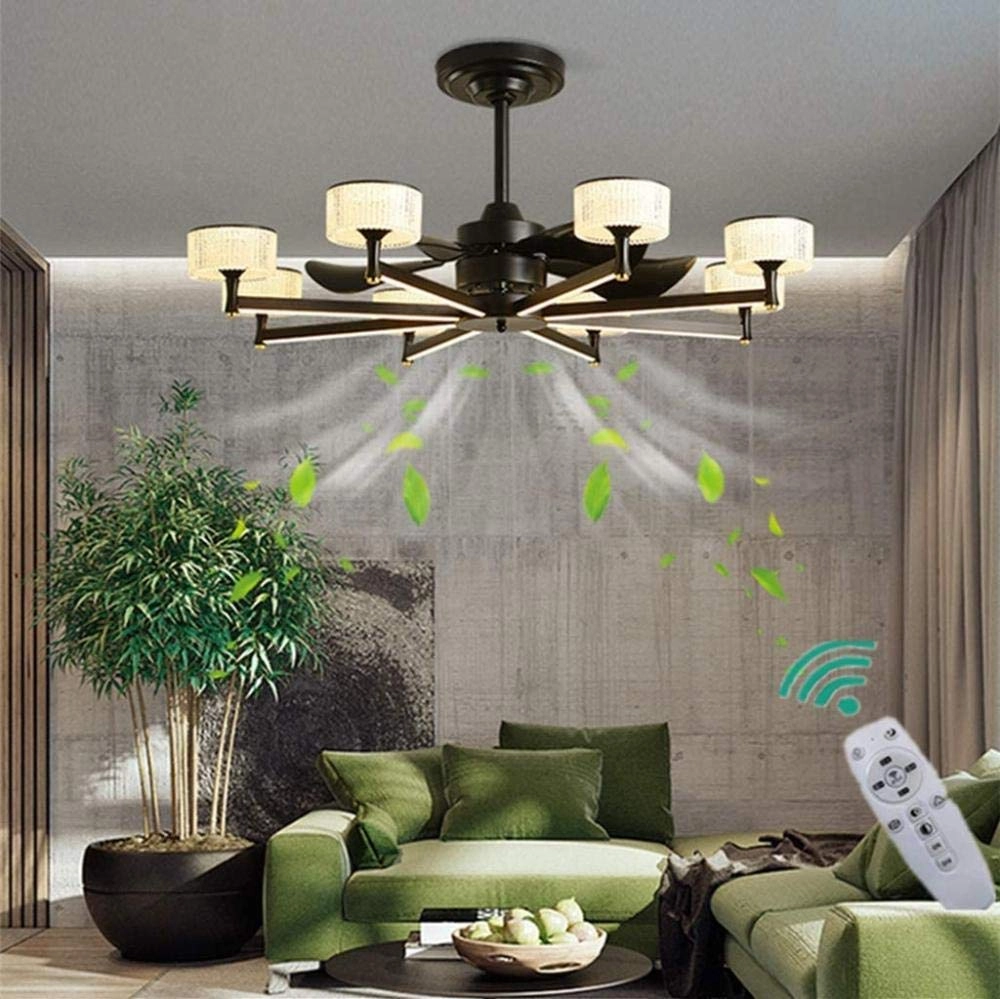 XBSLJ Crystal ceiling fan light - Tricolor