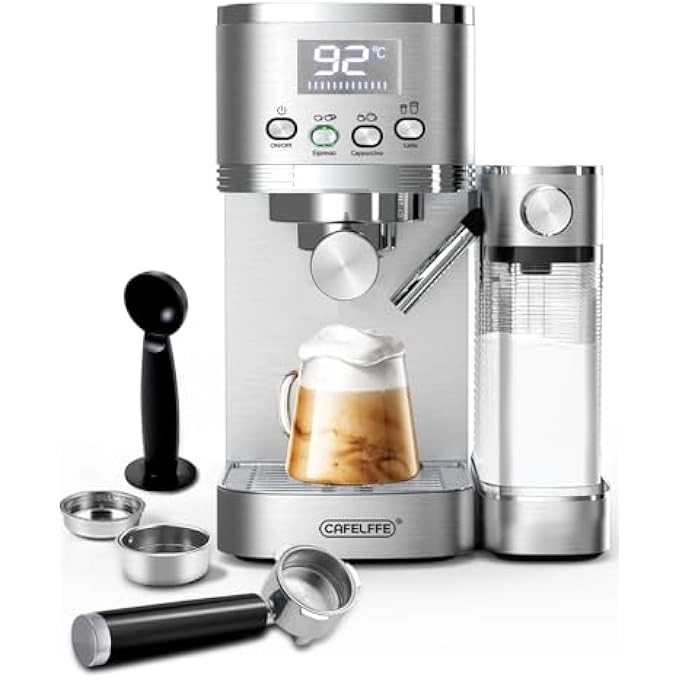 20Bar Espresso Machine - 1.3L Double Boilers One-Touch