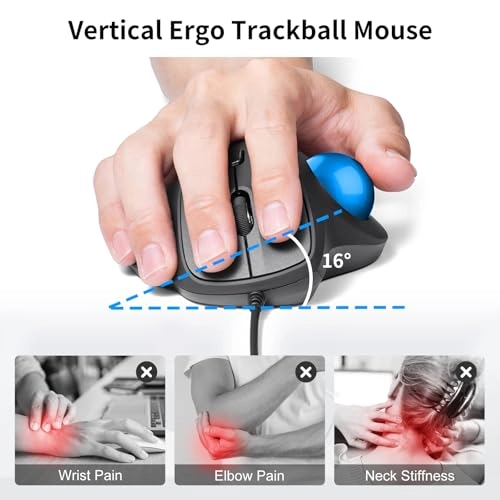 Ergonomic Trackball Mouse - USB
